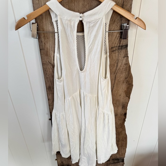 POL White babydoll Sleeveless Mesh Top With High-Low Hem SZ S - Picture 7 of 7